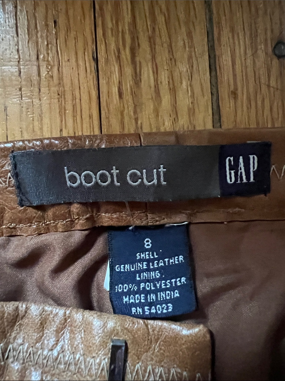 GAP Brown Leather Bootcut Pants - Picture 2 of 3